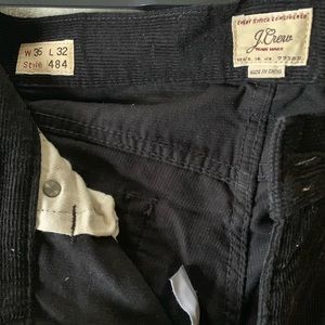 J. Crew black slim cords